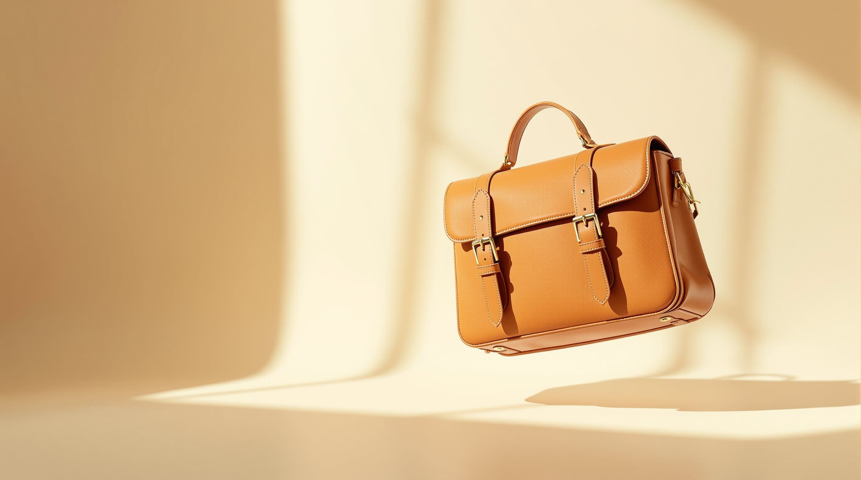 Featured leather bag