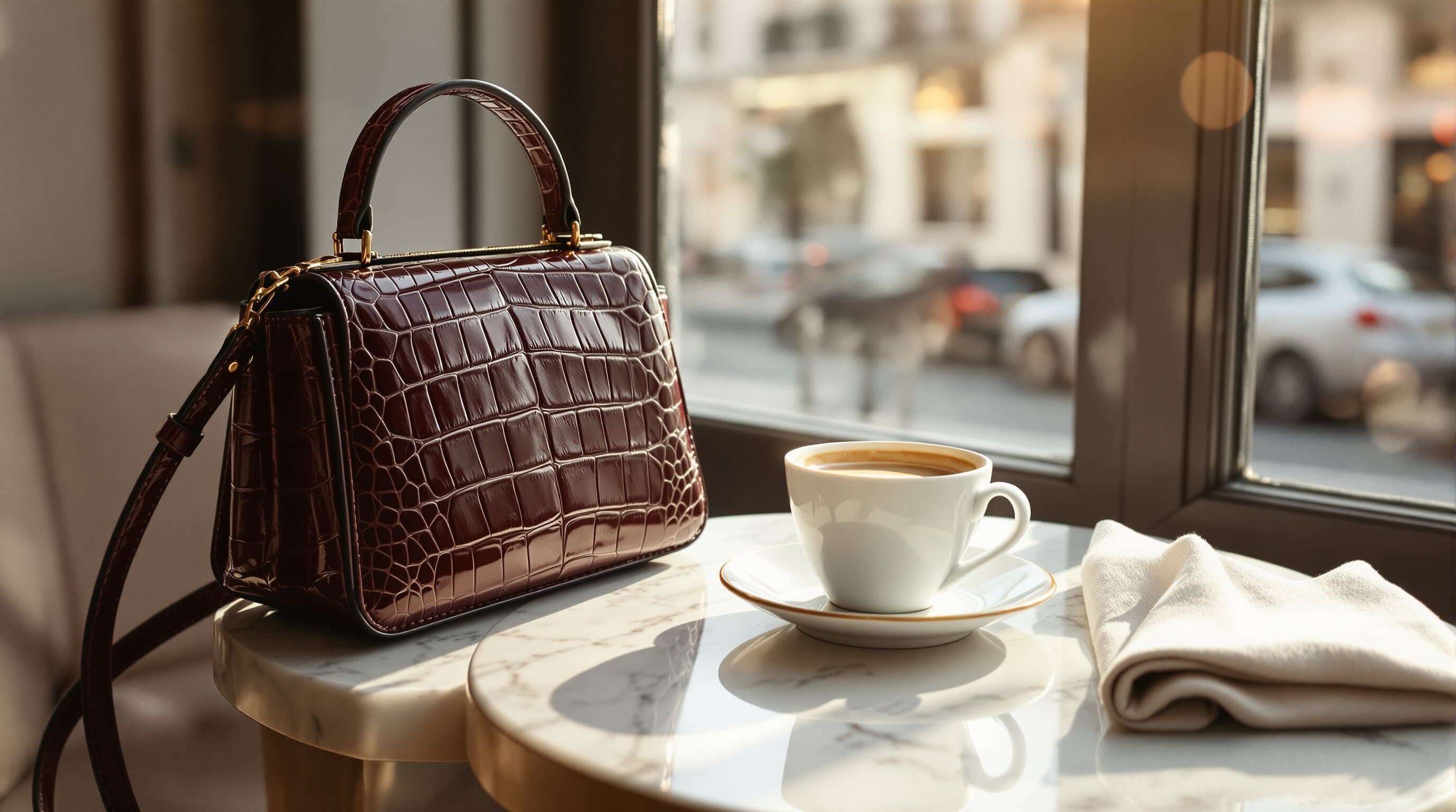 Featured leather bag detail